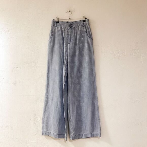 YFB Rhinestone Concert Ryker Wide Leg High Rise Jeans in Blue Small - Picture 2 of 9